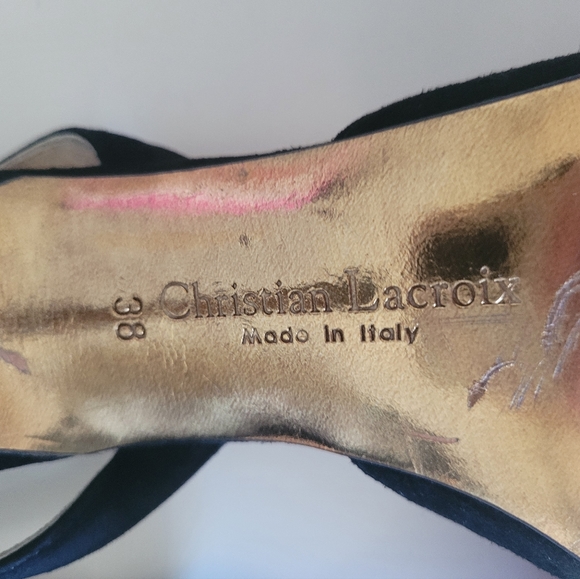 Christian LaCroix Vintage Slingback Heels, GUC, Size 38 - Picture 9 of 9